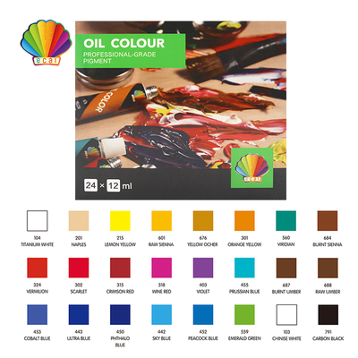 Oil color 12ml*12colors with hanging hole