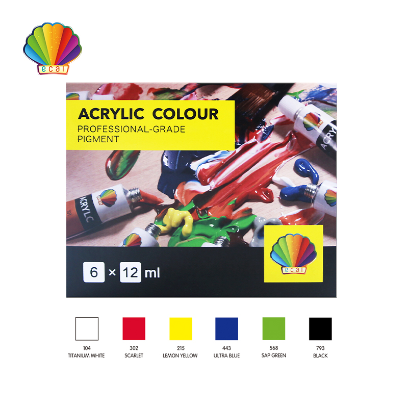 Professional grade- Acrylic color 12ml*6colors