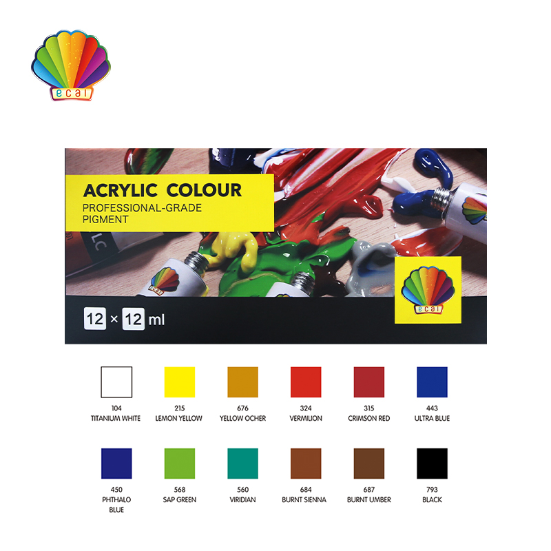 Professional grade- Acrylic color 12ml*12colors