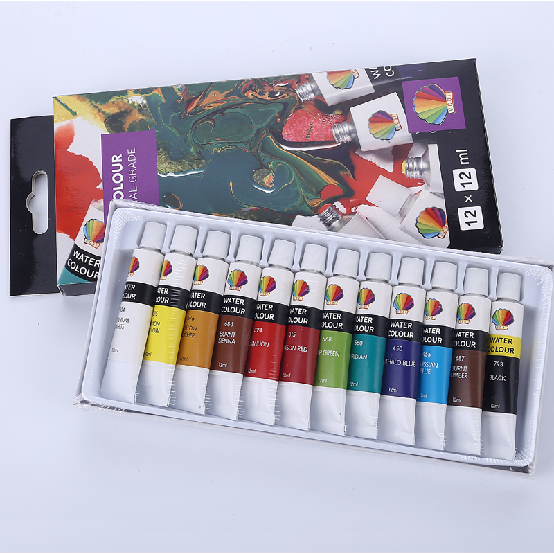 Water color 12ml*12colors with hanging hole