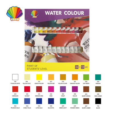 Students grade-Water color 12ml*24colors with window
