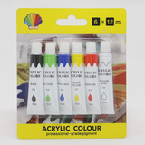   Acrylic color  12ml*6colors   packed by blister card