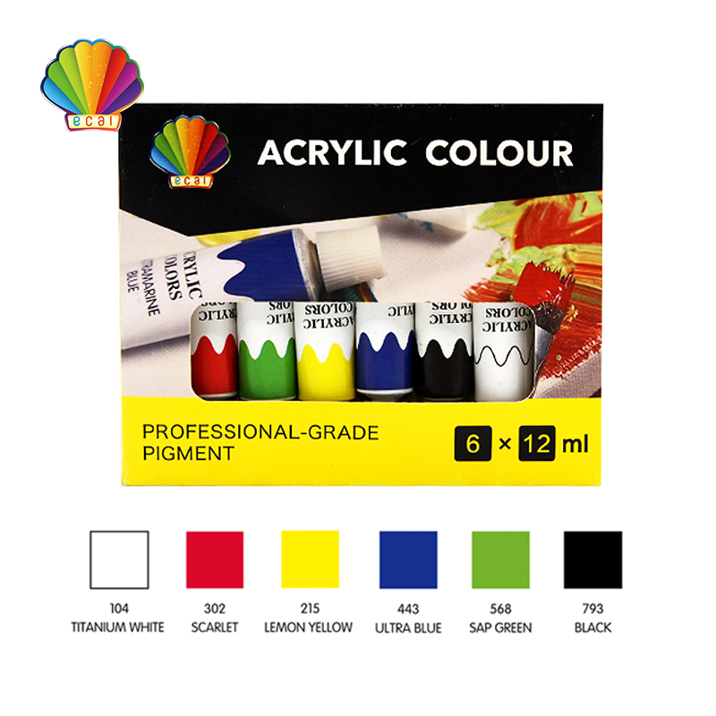 Students grade- Acrylic color 12ml*6colors with window
